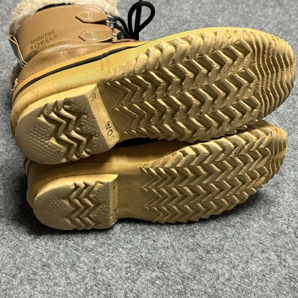 Sorel Boots Womens 6 Tan Manitou Kaufman Made In Canada Shearling Winter